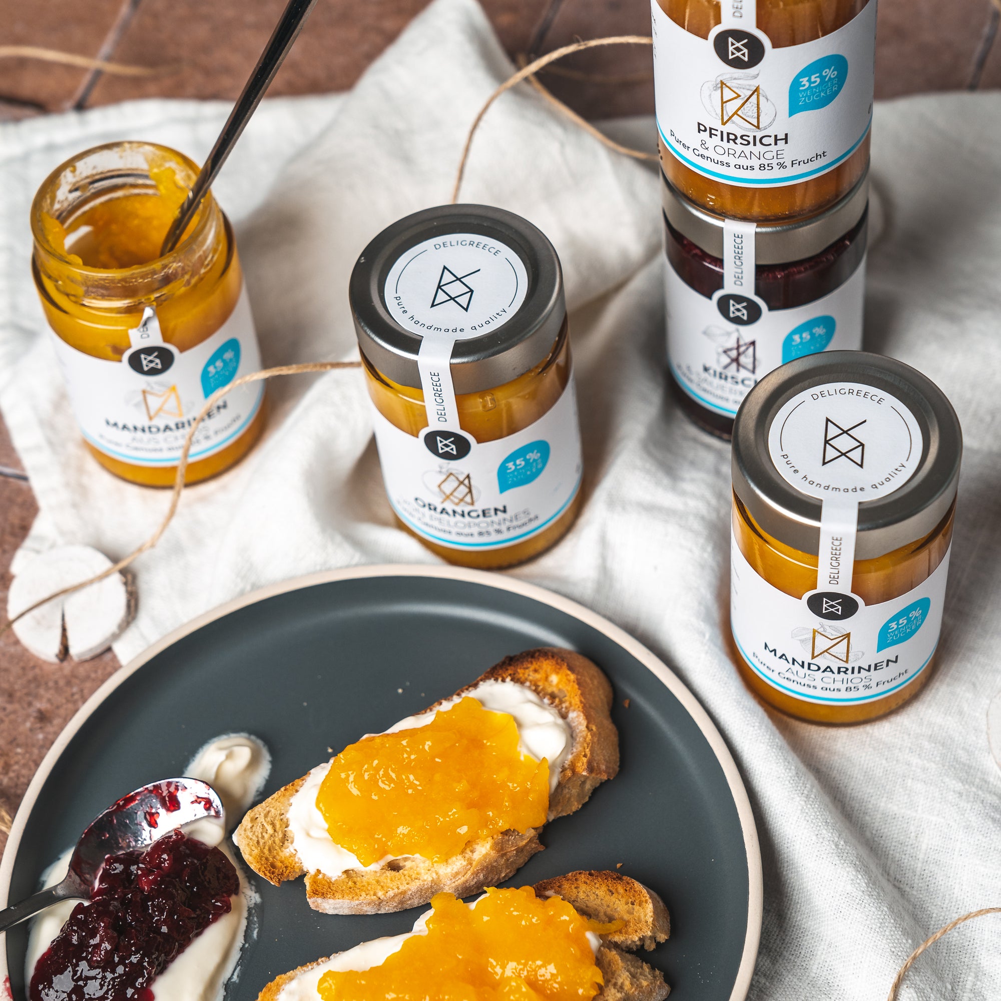 Fruchtaufstriche 85% Genusspaket, weniger Zucker