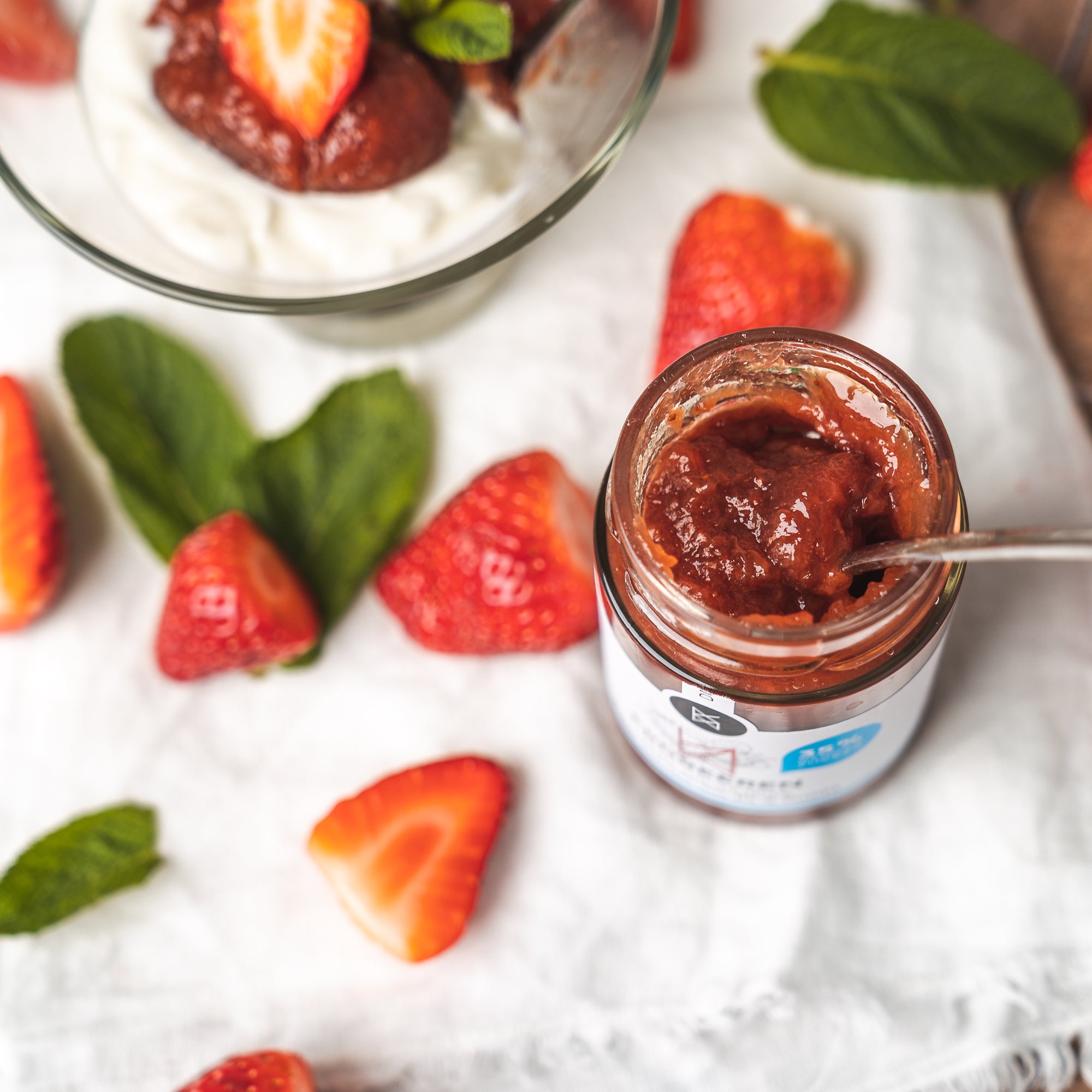 Erdbeer Aufstrich 85%, weniger Zucker