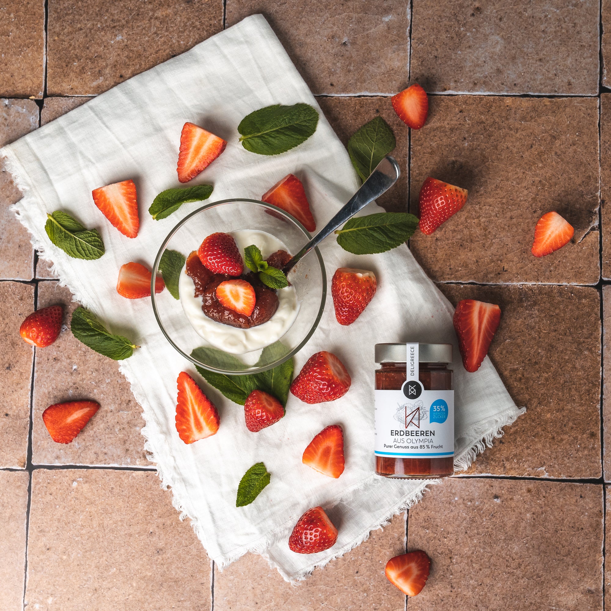 Erdbeer Aufstrich 85%, weniger Zucker