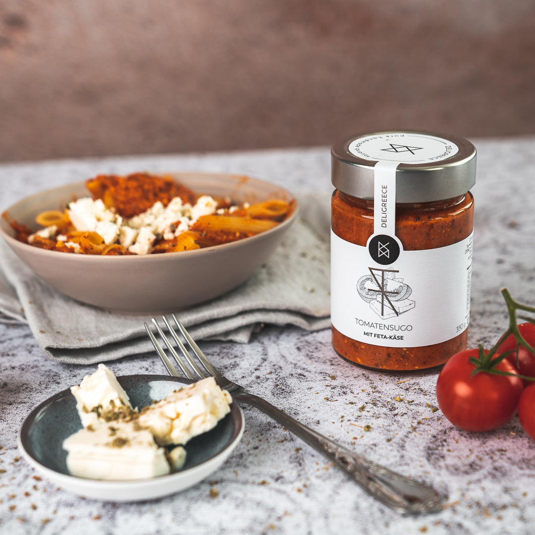 Tomatensugo Feta-Käse